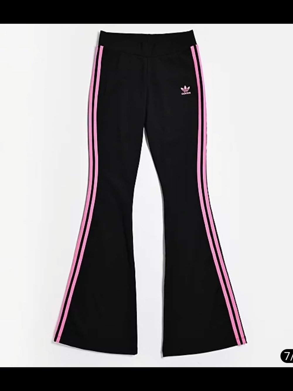 New adidas Black & Pink Flare Leggings size M